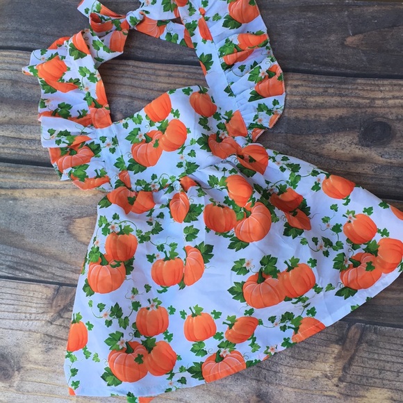 A beibei Other - Pumpkin Ruffle Pinafore Jumper Dress
